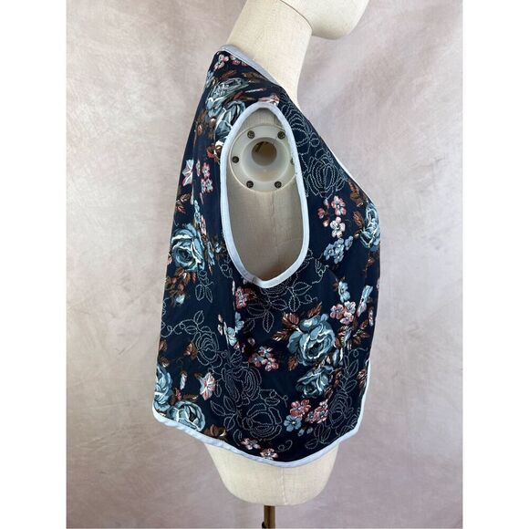 Vintage Montgomery Ward Vest Rose Floral Print - Picture 5 of 6